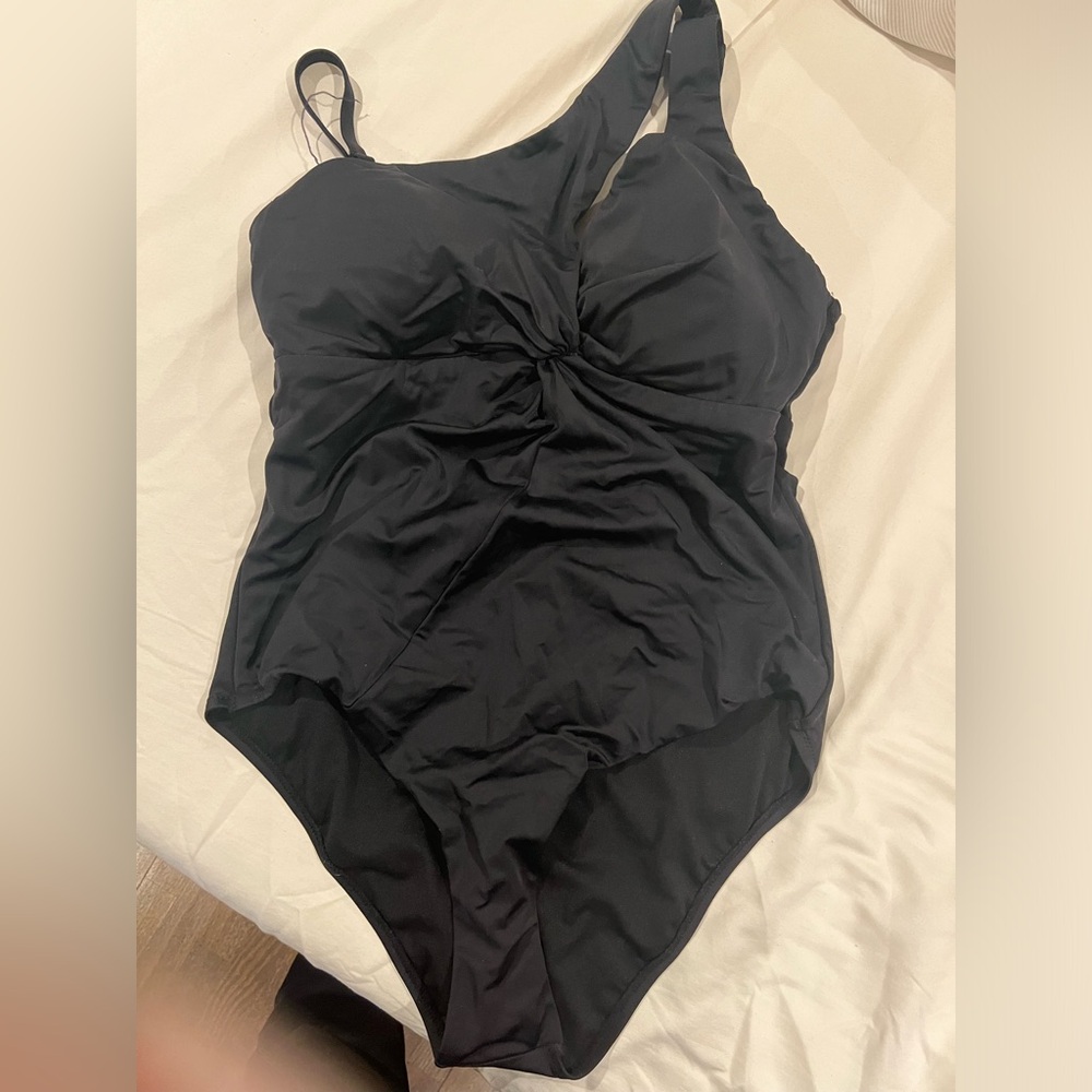 Black one piece swim suit